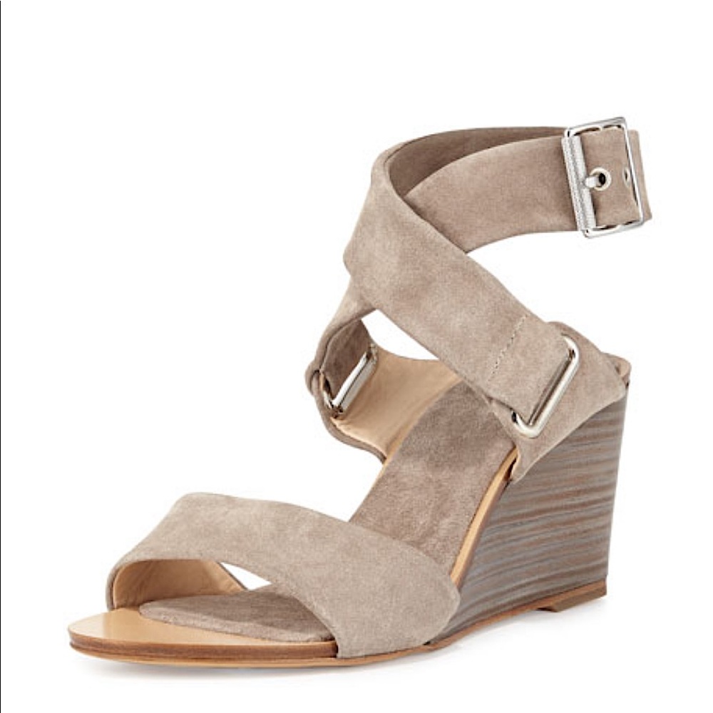 ✨NIB Rag & Bone Damien Wedge in Warm Grey Suede - Size 8 (38) - Picture 1 of 10